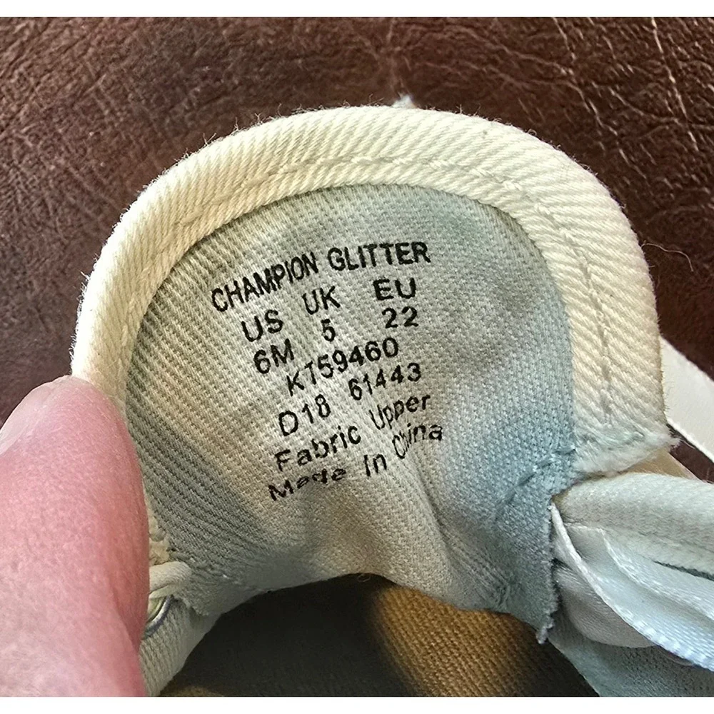 Keds x Kate Spade Kids Champion Glitter Sneakers Cream Gold Size 6M